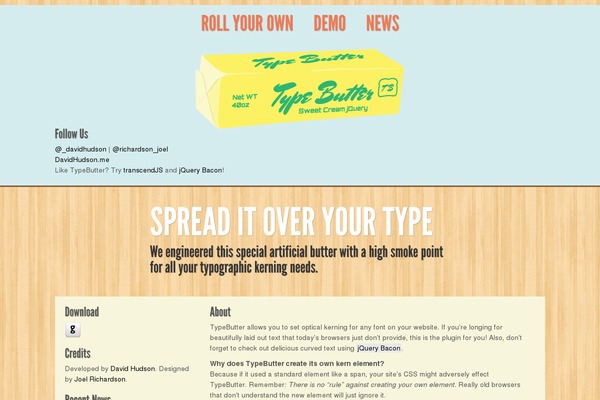 typebutter.com site used Seven-five