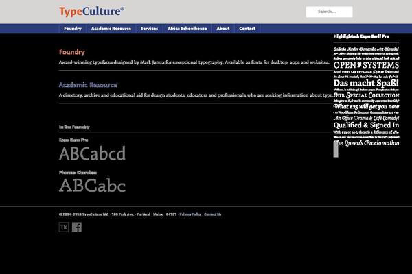 typeculture.com site used Typeculture