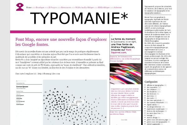 typomanie.fr site used Twentytwelve-child