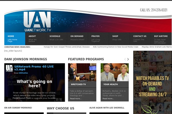 uanetwork.tv site used Point-wp