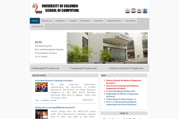 ucsc.lk site used Ucsc_theme