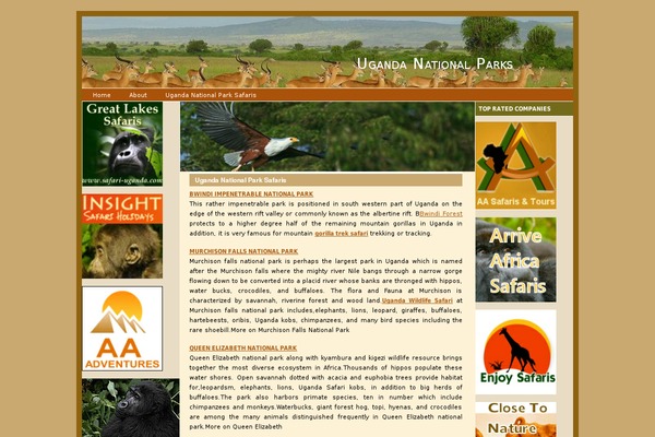 ugandanationalparks.com site used Travel