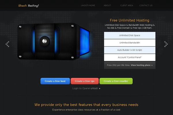 uhosti.com site used Serversfree