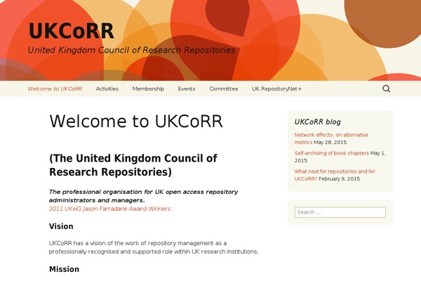 ukcorr.org site used Twenty Thirteen