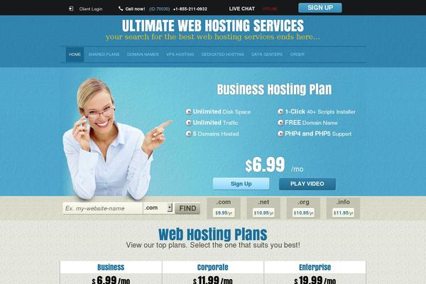 ultimatewebhostingservices.com site used Smart-hosting