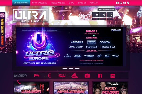 ultrapartycamp.pl site used Popstyle