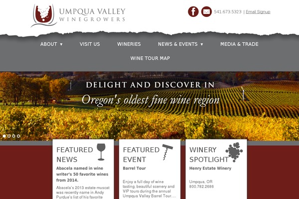 umpquavalleywineries.org site used Uvw-graphiclime