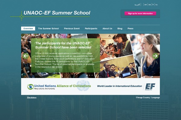 unaocefsummerschool.org site used Unaoc