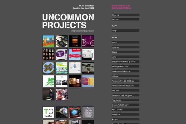 uncommonprojects.com site used Uncommon