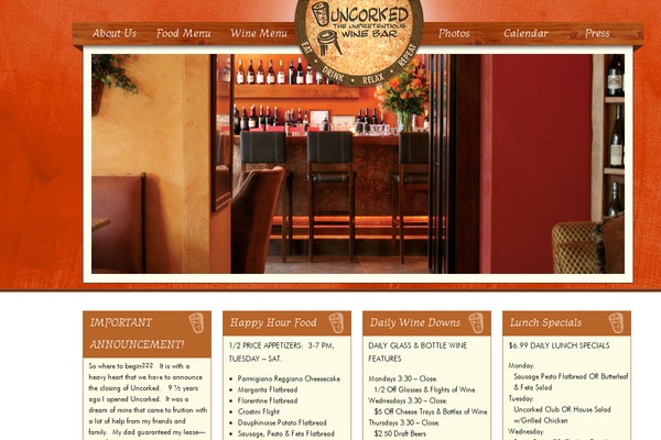 uncorkedwinebar.com site used Uncorked