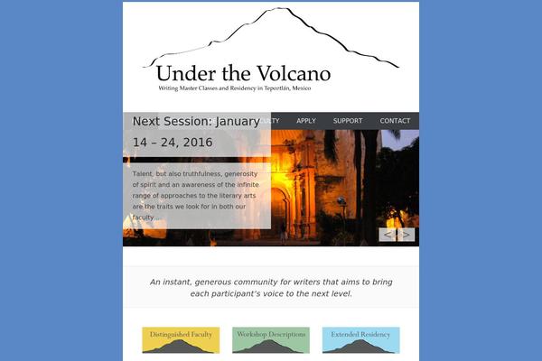 underthevolcano.org site used Writer