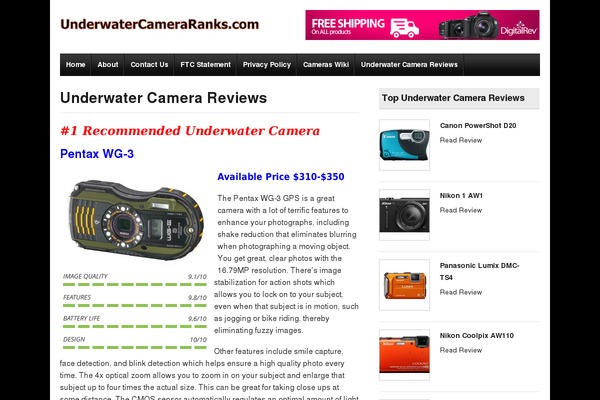underwatercameraranks.com site used Ready Review