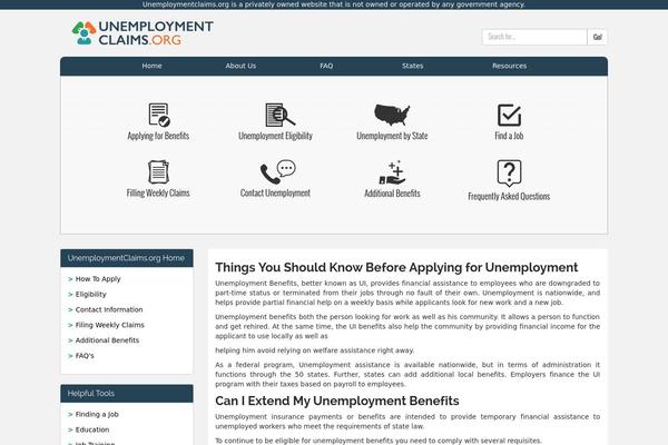 unemploymentclaims.org site used Wp_infinity_theme