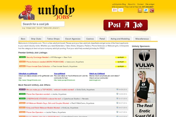 unholyjobs.com site used Jobster