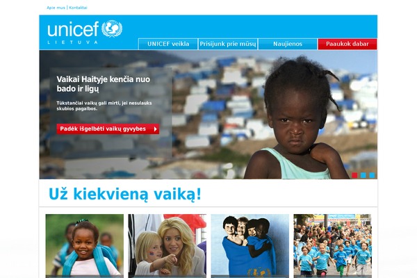 unicef.lt site used Unicef