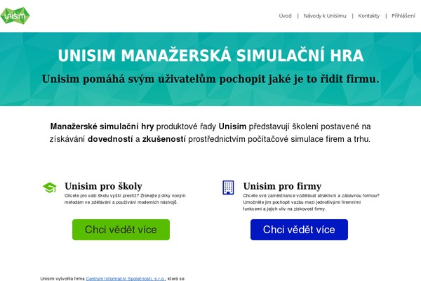 unisim.cz site used MioWeb
