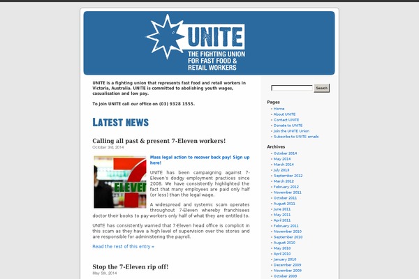 unite.org.au site used Unite_v3