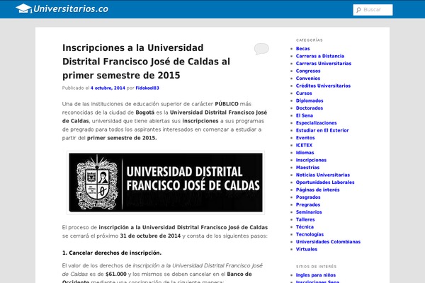 universitarios.co site used Twentyeleven2013