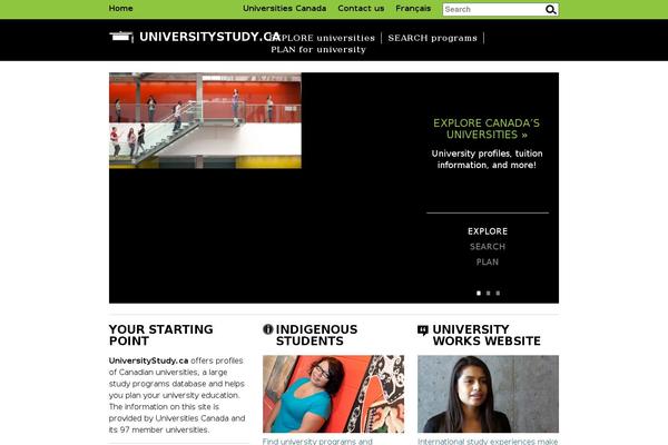 Site using Aucc-university-profiles plugin
