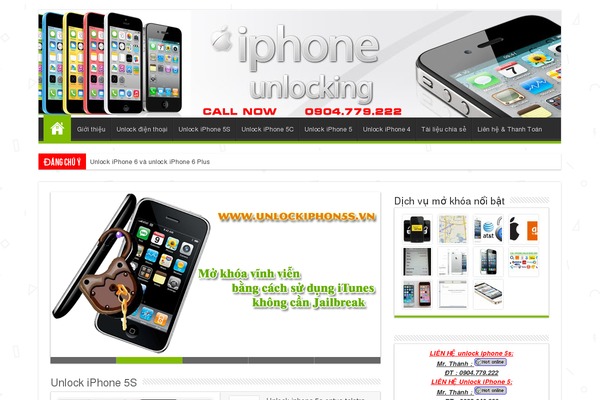 unlockiphone5s.vn site used Iphone