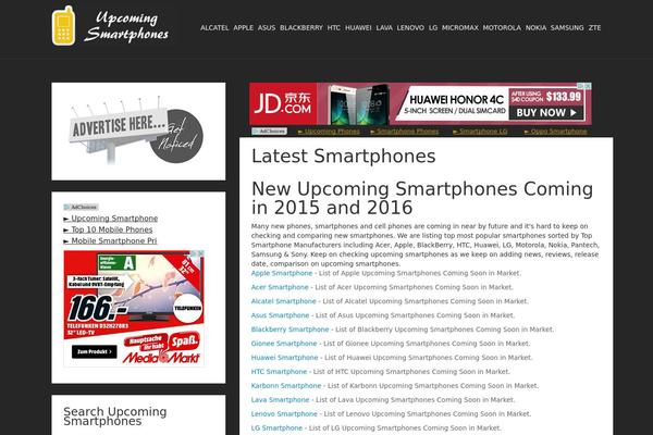 upcomingsmartphone.com site used Smartphone