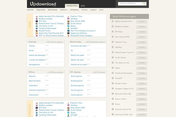 updownload.es site used Updownload