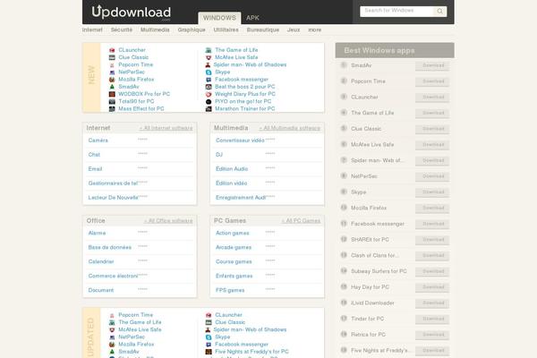 updownload.fr site used Updownload