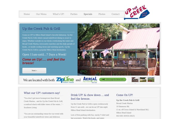 upthecreekpubandgrill.com site used Twicetwp