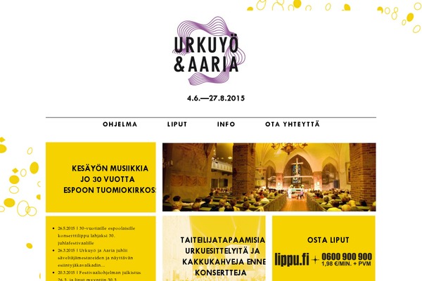 urkuyofestival.fi site used Aaria