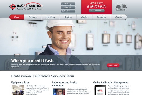 uscalibration.com site used Foundation-simple