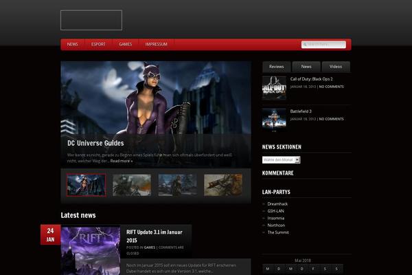 GamePress theme site design template sample