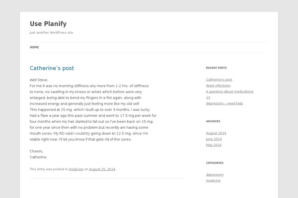 Twenty Twelve theme site design template sample