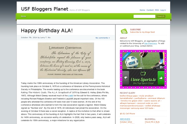 usfbloggers.com site used Greenpark_2_beta_6b_pre