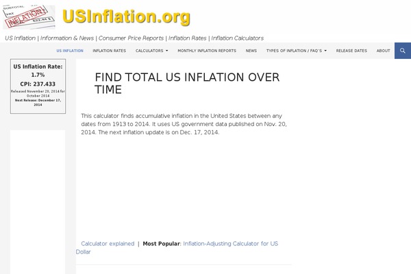 usinflation.org site used Twenty Fourteen