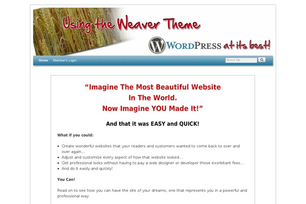 Weaver II theme site design template sample