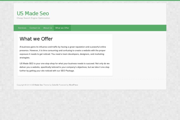 usmadeseo.com site used Thacker_theme