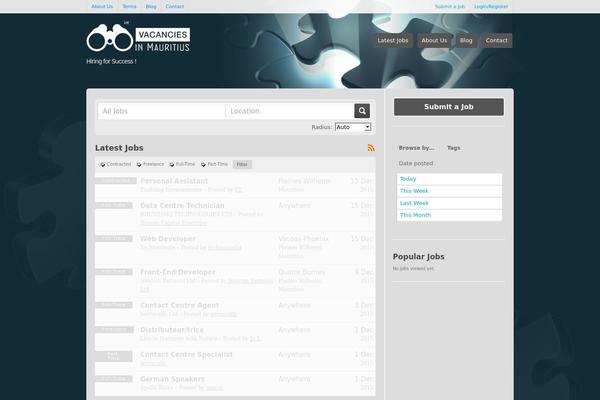 Jobs theme site design template sample