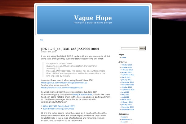 vaguehope.com site used Seeking