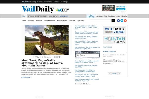 vaildaily.com site used Swift-news-theme