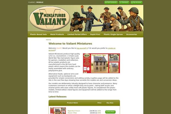 valiantminiatures.com site used Wc-bootstrap