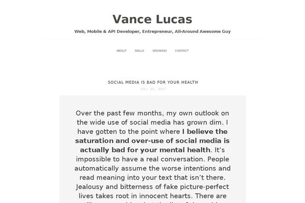 vancelucas.com site used Vlucas