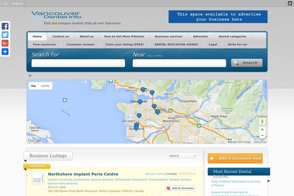 Vantage theme site design template sample