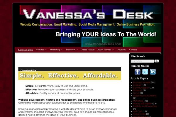vanessasdesk.com site used Weaver II