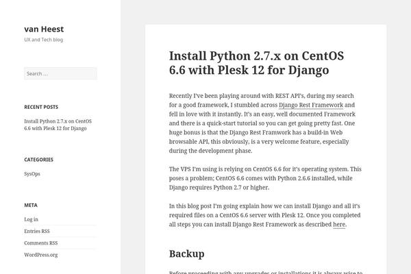 Twenty Fifteen theme site design template sample