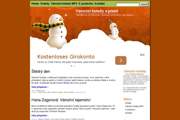 vanocnikoledy.com site used Snowmen