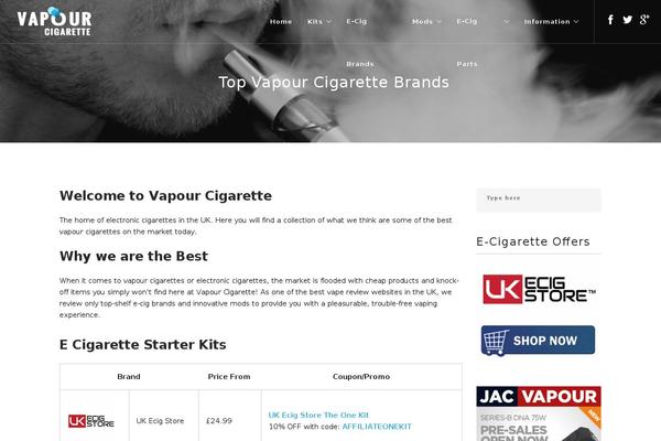 vapourcigarette.co.uk site used Vapour-child