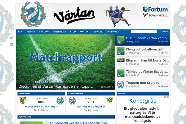 vartanfotboll.se site used Footballclub-2.5.4