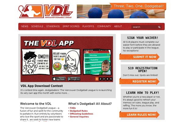vdldodgeball.ca site used Dodgeball