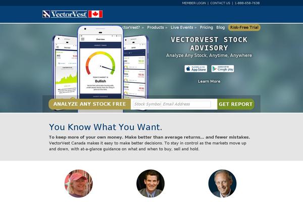 vectorvest.ca site used Vectorvest