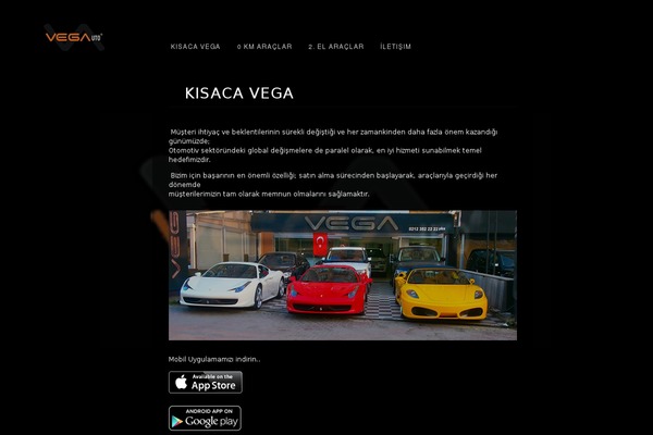 Vega theme site design template sample